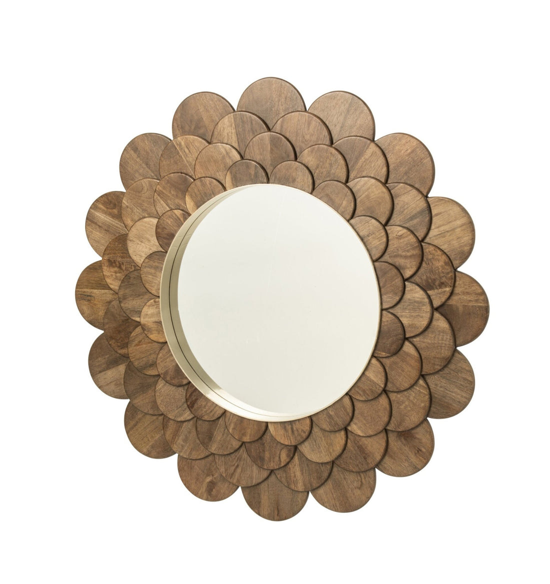 Wandspiegel Blumen Mangoholz Dunkelbraun J-Line