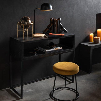 Wereldbol op voet goud/zwart - Beeld - J-Line - livinglovely.nl