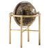 Wereldbol op voet goud/zwart small - Beeld - J-Line - livinglovely.nl