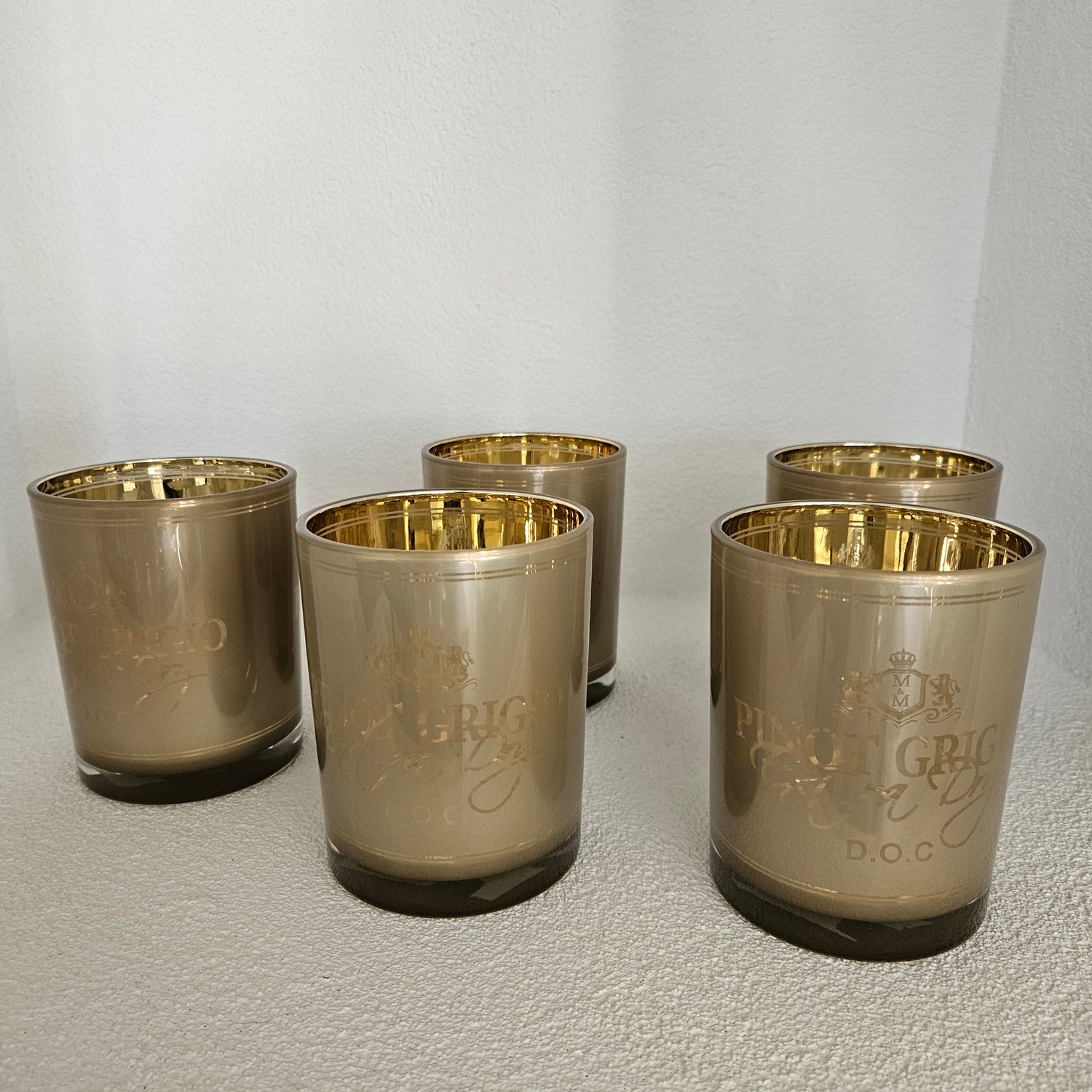 Wijn Windlicht Pinot Grigio Taupe Medium 12cm - Windlicht - Mars &amp; More - livinglovely.nl