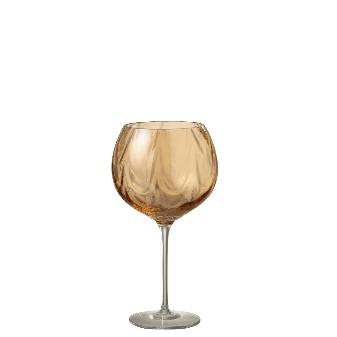 Wijnglas Oneffen Glas Amber - Wijn glas - J-Line - livinglovely.nl