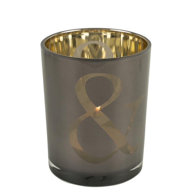 Windlicht &amp; Taupe 12cm - Windlicht - Mars &amp; More - livinglovely.nl