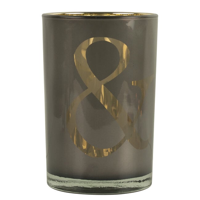 Windlicht &amp; Taupe 18cm - Windlicht - Mars &amp; More - livinglovely.nl