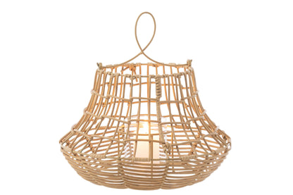Windlicht Hangend Hoog Rattan Naturel - Buiten-divers - J-Line - livinglovely.nl