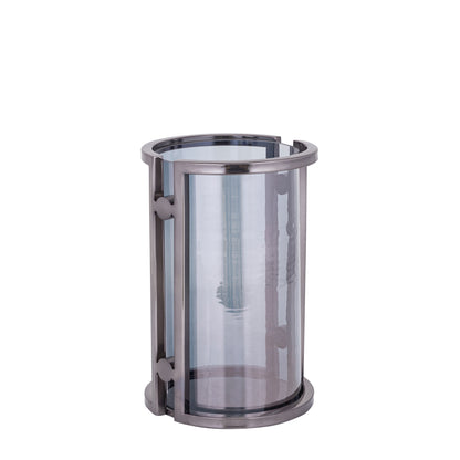 Windlicht Jarie Gunmetal Small van PTMD, extra productaanzicht van het gunmetal frame