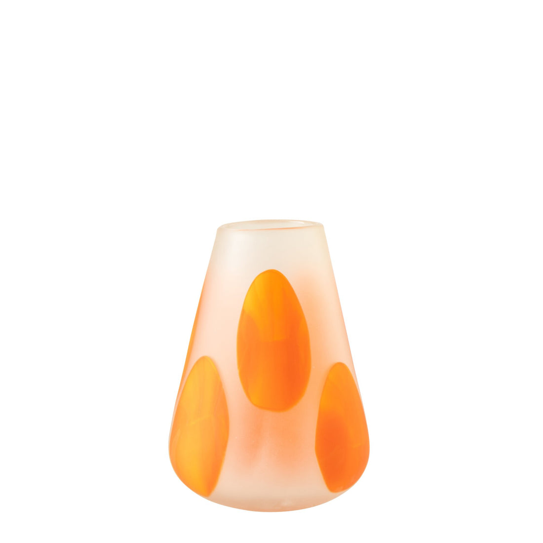 Windlicht Gepunktetes Glas Dunkelorange/Transparent Klein J-Line