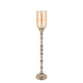 Windlicht Tracy Champagne van PTMD, champagnekleurig aluminium met glas, volledig in beeld op wit