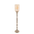 Windlicht Tracy Champagne van PTMD, champagnekleurig aluminium met glas, volledig in beeld op wit