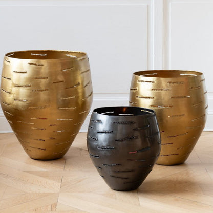 Windlichten Metaal Goud Set van 3 - Kandelaar - J-Line - livinglovely.nl