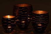 Windlichten Metaal Zwart Set van 3 - Kandelaar - J-Line - livinglovely.nl