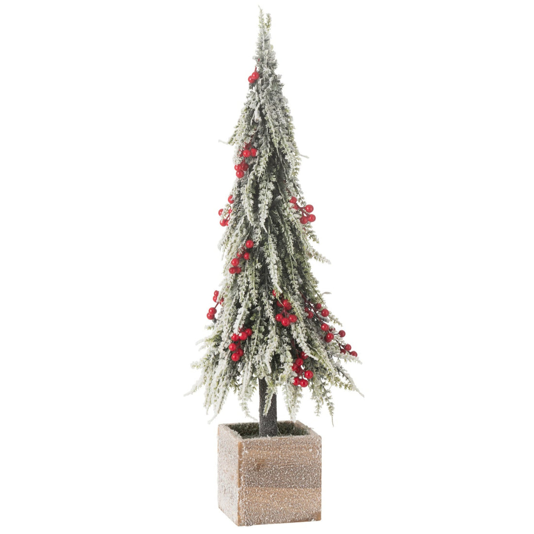Xmas Tree+Led Artificial Snow Green/Red Midum - - J-Line - livinglovely.nl