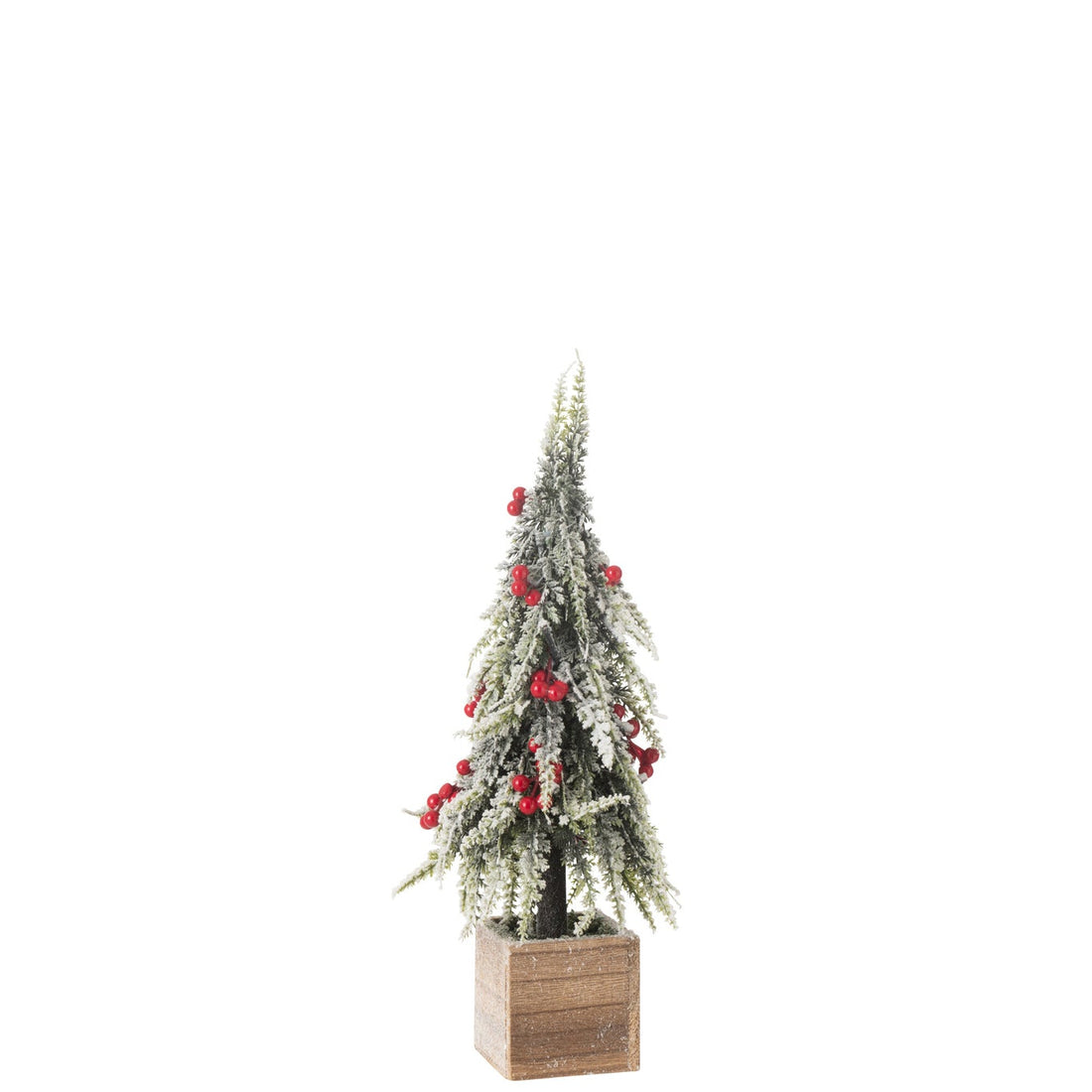 Xmas Tree+Led Plastic Snow Green/Red Small - - J-Line - livinglovely.nl