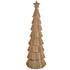Yule Kerstboom Gelaagd Beige Large van PTMD, gelaagde boom met ster in de top in beige fluweel op witte achtergrond
