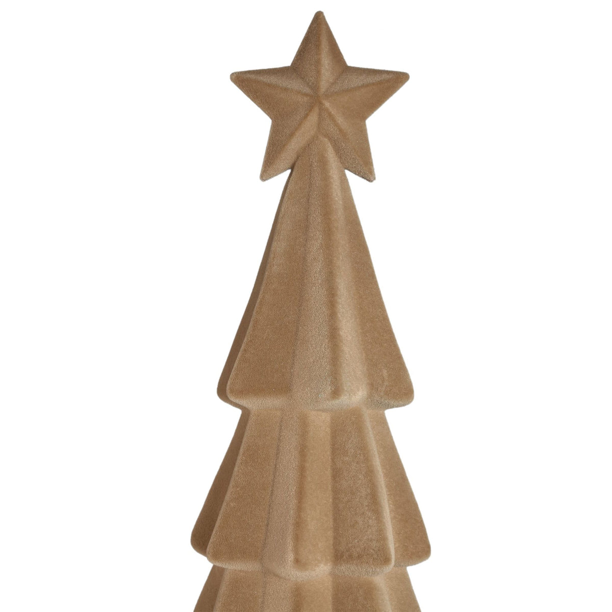 Yule Kerstboom Gelaagd Beige Large van PTMD, close up van de ster in de top van de boom