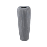 Zinet Grey Round Ceramic Pot With Lines L (set of 2) - - PTMD - livinglovely.nl