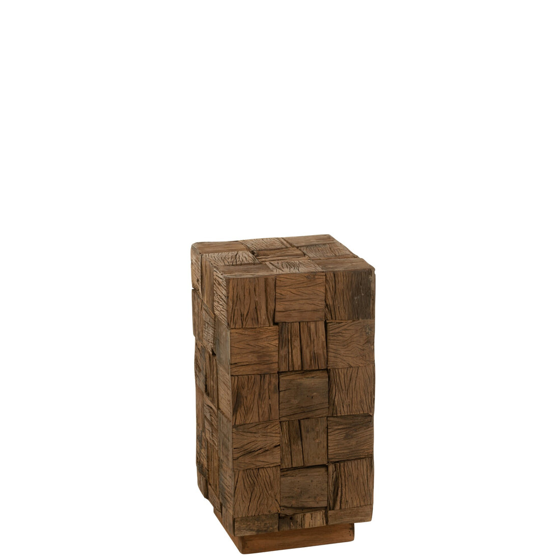 Säule aus recyceltem Holz, natur, klein, J-Line