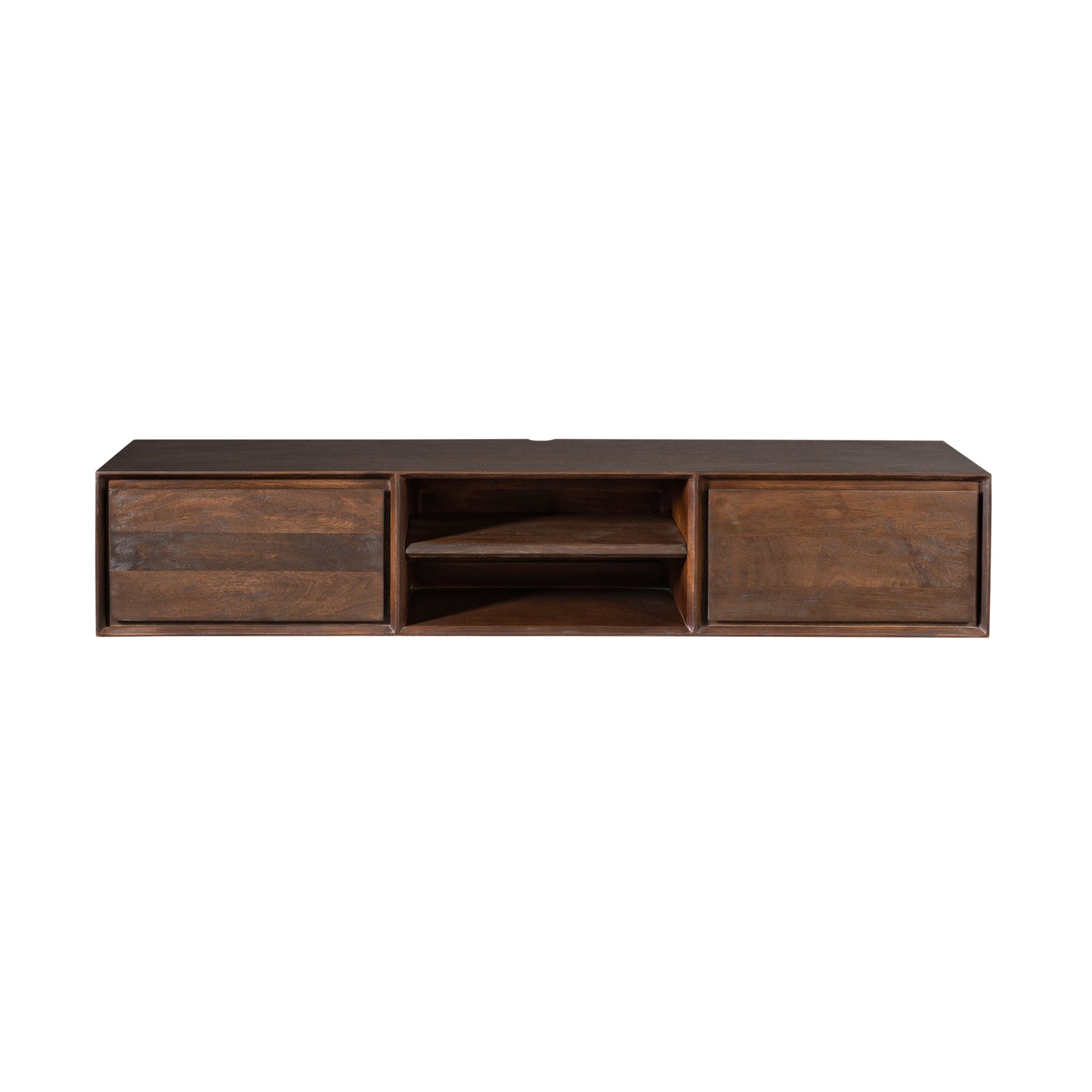 Zwevend TV-meubel Ambiance van Starfurn in bruin mangohout, 160 cm breed