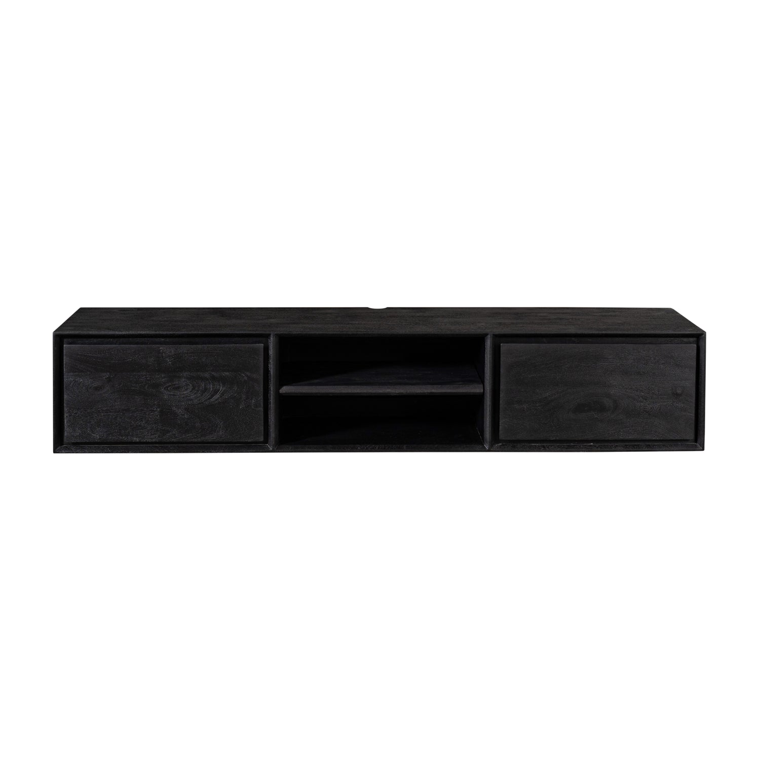 Zwevend TV-meubel Ambiance van Starfurn in zwart mangohout, 160 cm breed