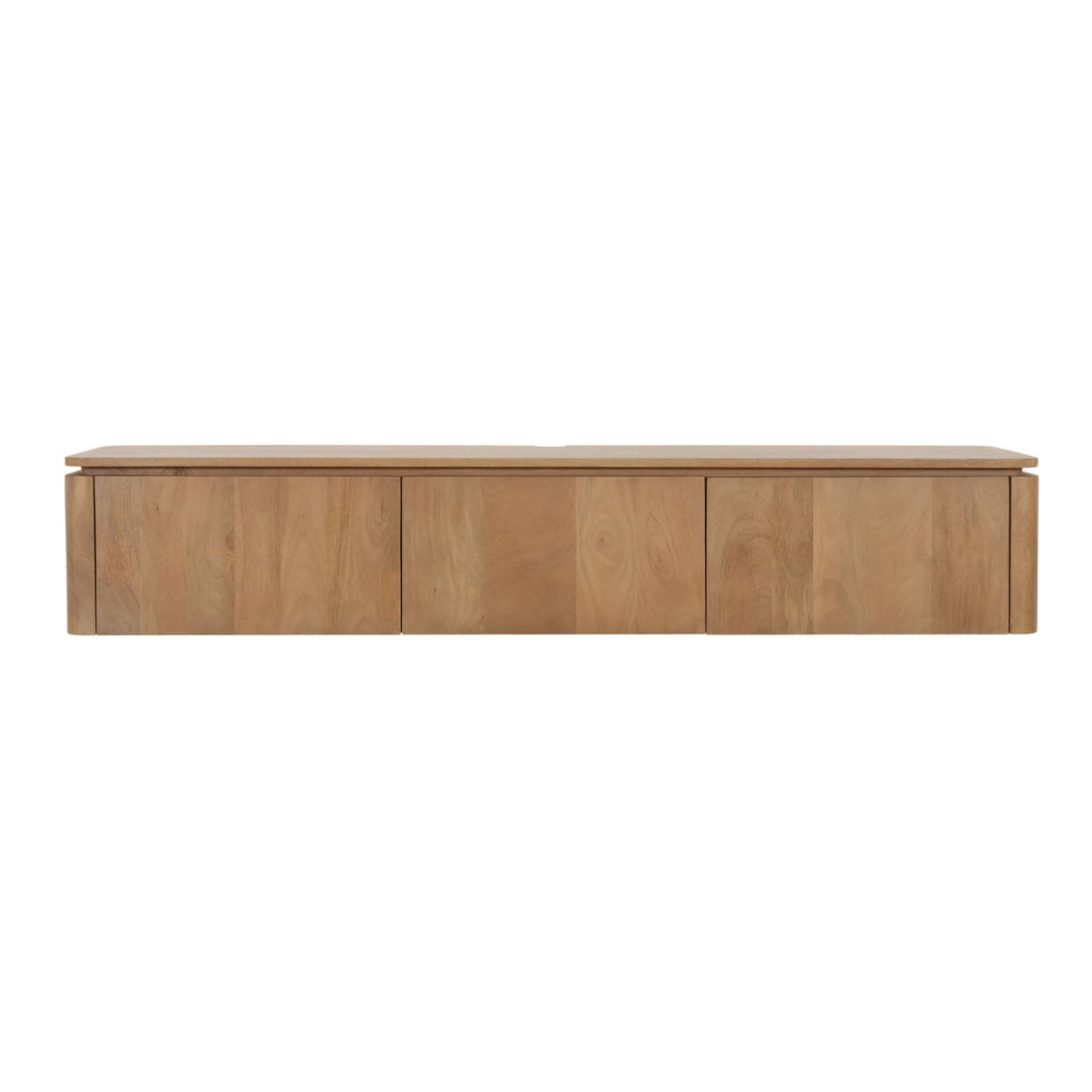 Zwevend TV-meubel Dallas van Starfurn in naturel mangohout, 165 cm breed