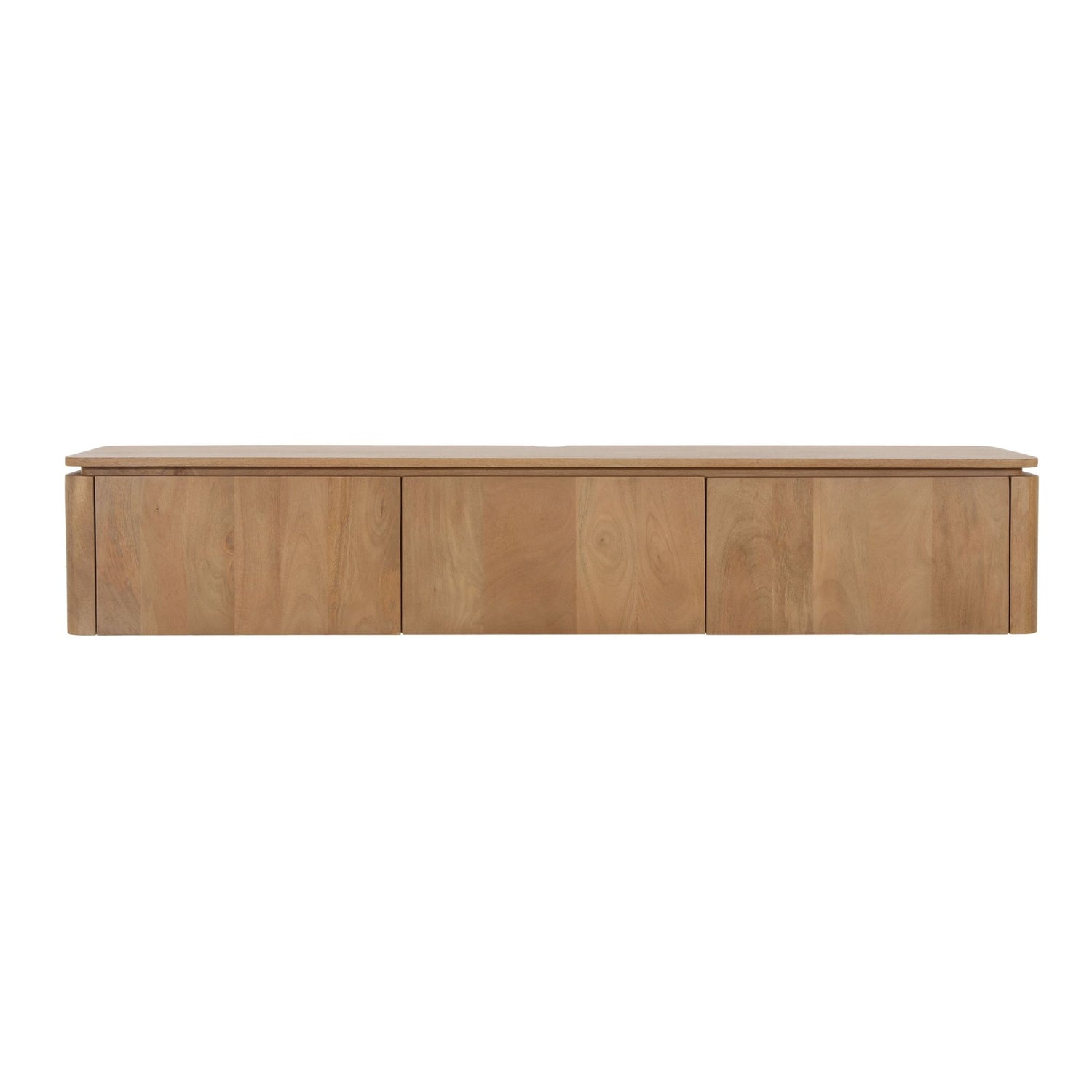Zwevend TV-meubel Dallas van Starfurn in naturel mangohout, 165 cm breed