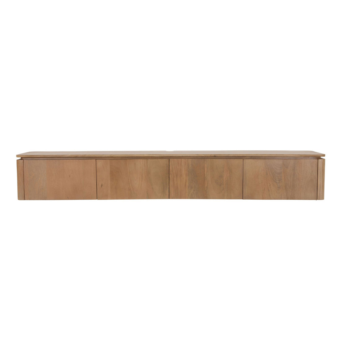 Zwevend TV-meubel Dallas van Starfurn in naturel mangohout, 210 cm breed