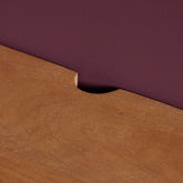 Detail van de opbergruimte achter de klep van Excellent in naturel