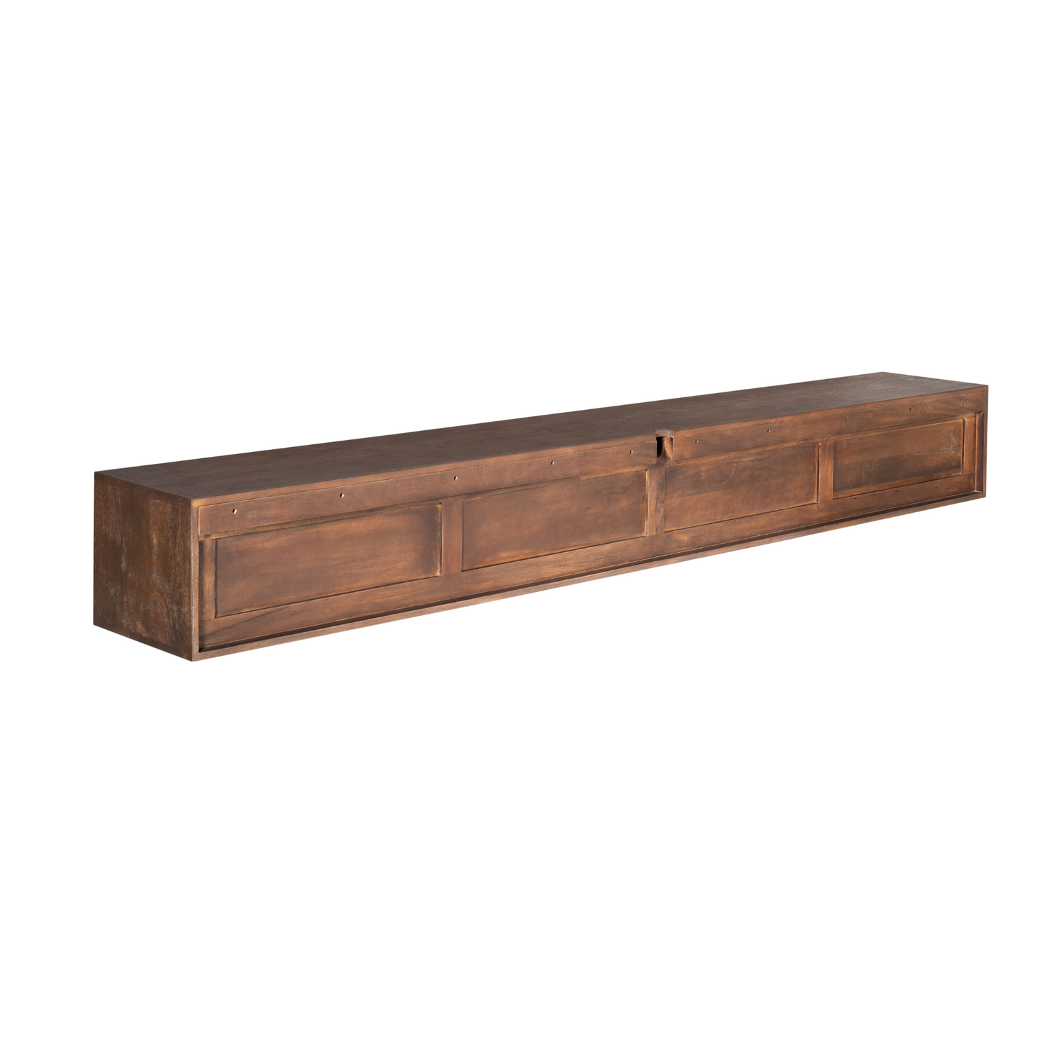 Zwevend Tv Meubel Madison Mangohout Bruin 200cm van Starfurn, 200 cm breed meubel tegen een wand